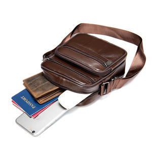 Bolsos cruzados de cuero genuino para hombre, bolsos de hombro de alta calidad, bolso de mensajero de moda para hombre de negocios, bolsos de cuero, riñonera - Product Image 3