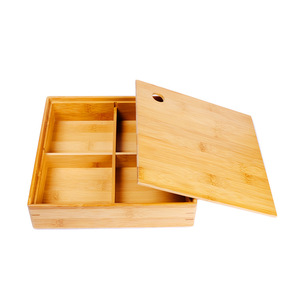 Bamboo dried fruit <b>boxes</b>, fruit plates, <b>candy</b> <b>boxes</b>, lidded, compartmentalized snack bowls, <b>Japanese</b>-style living room storage - Product Image 4