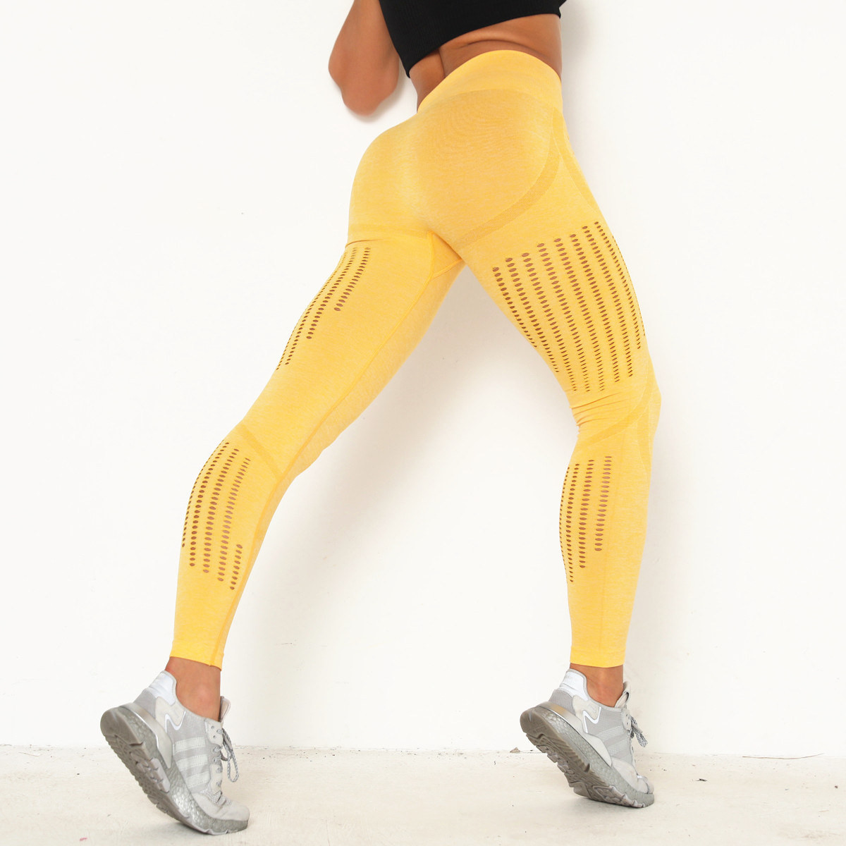 Одежда для фитнеса с высокой талией, бесшовные быстросохнущие дышащие сексуальные Леггинсы для йоги, женские спортивные брюки