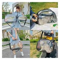 Sac à dos de transport pour animaux de compagnie, pour chats et chiens, respirant, pliable, transparent, grande capacité, PETeva Polyester