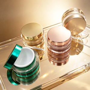 Pot vide en plastique ABS/AS pour crème visage 50g avec bouchon à vis, idéal pour cosmétiques et soins de la peau, impression sérigraphique dorée – Vente chaude - Product Image 1