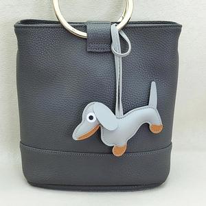 Porte-clés créatif en cuir PU et PVC, pendentif mignon en silicone pour sac, motif chien Teckel, pour décoration de sac à main femme - Product Image 5