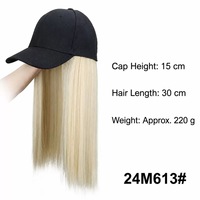 Perruque Casquette de Baseball Synthétique pour Femmes, Cheveux Ondulés Raides Brun Noir Doré, Réglable, Sans Colle, Qualité Supérieure