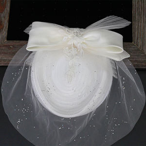Hera élégant mariée blanc <span class=keywords><strong>chapeau</strong></span> court voile <span class=keywords><strong>cheveux</strong></span> fascinateur femmes chapeaux fête <span class=keywords><strong>mariage</strong></span> fasciantors - Product Image 3