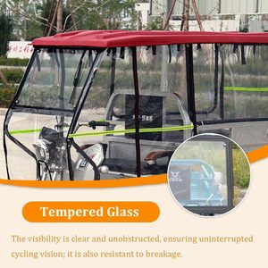Tricycle cargo électrique avec auvent entièrement enveloppant, couverture <span class=keywords><strong>de</strong></span> cadre <span class=keywords><strong>de</strong></span> tricycle avec essuie-glaces, bâche <span class=keywords><strong>de</strong></span> moto cargo à 3 roues - Product Image 4
