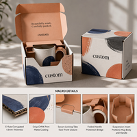 Boîte d'expédition personnalisée en carton ondulé pour tasses, avec insert, pour emballage de tasses en céramique