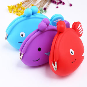 Mini porte-monnaie en silicone imperméable en forme de poisson coloré, à fermeture éclair, pour enfants, cadeaux de fête, boutiques de cadeaux - Product Image 2