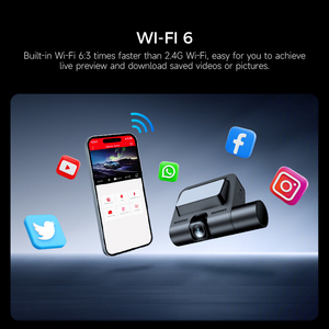 Lingdu v630 4k 2.4 'màn hình Wifi 6 GPS Dashcam 3 kênh 4K + 1080P + 1080P En điều khiển bằng giọng nói lái xe vieio ghi âm xe Dash Cam - Product Image 4