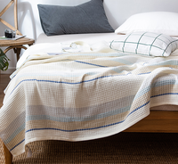100% bio bambou coton gaufré décoratif tricoté couverture couleur unie brodé motif automne plaine teint jeter couverture