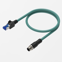 Câble de caméra industrielle pour vision industrielle, connecteur M12 X codé 8 broches mâle vers RJ45 Cat6 Ethernet, haute flexibilité, 8 broches