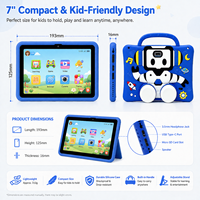 Tablette éducative 7 pouces 5800 mAh longue autonomie pour enfants Android 13 12 Go + 256 Go avec étui antichoc pour l'école à domicile et les études
