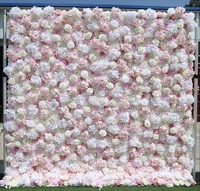 Grande et petite murale florale artificielle moderne haut de gamme pour décoration de fond de scène de mariage de luxe et Saint-Valentin