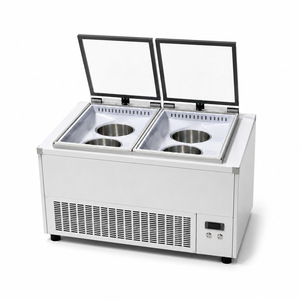 Mini-réfrigérateur Pozzetti de style italien avec congélateur, congélateur à crème glacée commercial coulissant et portable - Product Image 2