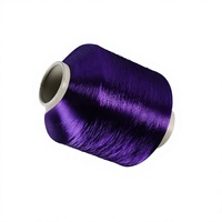 Fil chenille en polyester teint AB174, faible élasticité, texturé, torsadé, pour rubans et étiquettes tissées ; Oeko-Tex