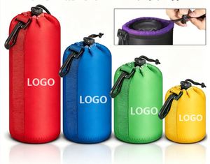 Étui pour objectif d'appareil photo en néoprène avec logo personnalisé, étui souple imperméable pour objectif, sac de rangement protecteur pour objectifs d'appareil photo reflex numérique - Product Image 1