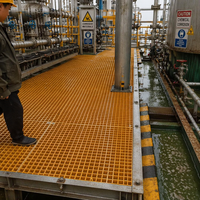 Grille en PRV pour passerelle, panneau de sol à surface lisse, grille en fibre de verre plastique pour mur de soutènement, application industrielle