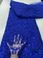 Dentelle en filet brodée de perles de couleur vert herbe NI.AI de haute qualité, dentelle africaine soluble dans l'eau pour robe de soirée pour femmes LY6596