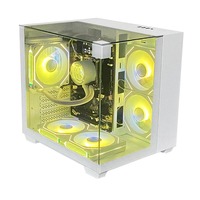 Boîtier PC Gaming Mid Tower Pcooling avec Verre Trempé, USB 3.0, Ventilateurs RGB, Excellent Flux d'Air, Compatible ATX et Micro ATX, Conception Sans Outils