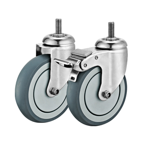 <span class=keywords><strong>Ruedas</strong></span> de Acero Inoxidable de 3, 4 y 5 Pulgadas, Resistentes, con Freno Lateral Antirrobo, Silenciosas, para Carretillas de Mano y Carros de <span class=keywords><strong>Taller</strong></span> - Product Image 3