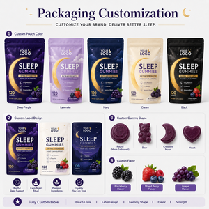 Gomitas Veganas de Melatonina y L-Teanina de 5 mg con Sabor a Mora, Certificadas por GMP, de Marca Privada OEM, para una Relajación Nocturna Reparadora - Product Image 5