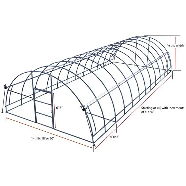 Túnel polivinílico agrícola comercial de alta resistencia Invernadero de tomate de casa verde de un solo tramo a la venta