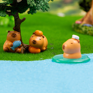 Miniatures de Capybara en Résine Mignonnes pour Décorations de Jardin, Petits Breloques Animaux de Dessin Animé, Ornements de Bureau, Accessoires DIY - Product Image 6
