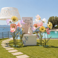 Décor de scène géant personnalisé en fleurs de pavot artificielles pastel pour mariage, anniversaire, événement extérieur, accessoires de photomaton
