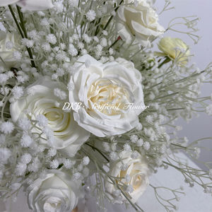Boules de fleurs artificielles en soie DKB, roses et gypsophile, centres de table pour mariage, décoration de table de fête, réalistes, modernes, grandes et petites, pour mariage - Product Image 6