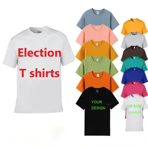 Vente en gros, top ventes, articles promotionnels personnalisés pour la campagne électorale, t-shirt président, t-shirt électoral en polyester pour hommes