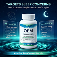 Comprimés de mélatonine 12 mg à libération double, comprimés à libération prolongée, complément alimentaire pour le sommeil, 60 comprimés, comprimés pour le sommeil