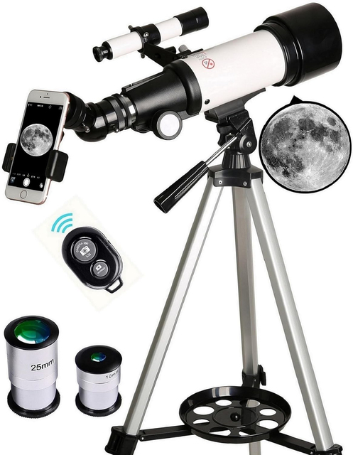 40070mm AZ Mount Astronomical Refracting Telescope for Kids Beginners Use  Smartphone Stargazer