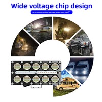 Phare de travail LED pour voiture, projecteur modifié pour moto tout-terrain, feu d'avertissement, phare électrique en aluminium IP68