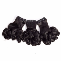 LONGFOR 100% Cheveux brésiliens bruts non traités 8A Fumi Curly 100% paquets de cheveux humains 10 "-22" doux et lisses pour les femmes