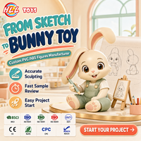 Figurine de lapin personnalisée HLL, production OEM/ODM, modèle compact, finition détaillée, base durable, décoration de bureau, étagère