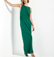 Robes longues pour femmes en crêpe tissé respirant, anti-plis, col rond, taille naturelle, 100 % soie, de haute qualité et écologiques