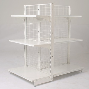 China Factory Custom Exhibition Pharmacy Supermarket Gondola Metal <strong>Shelving</strong> Retail Product Accessories <strong>Mesh</strong> Display Rack Stand - Product Image 1