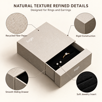 Boîte d'emballage pour bijoux écologique personnalisée avec logo pour bagues, boucles d'oreilles, colliers et présentoir de vente au détail minimaliste pour boutiques