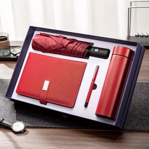 Company Gift Set Custom logo Thermos <b>Cup</b> Umbrella Stereo Office Supplies with Powerbank Notebook with Wireless Charger Gift Set - Product Image 2