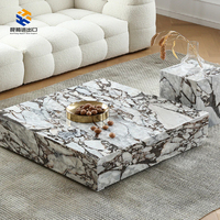 Table basse en marbre de luxe KT STONE, design moderne, facile à nettoyer, écologique, pour hôtel, villa, salon, chambre à coucher, meubles en marbre