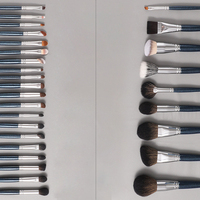 Ensemble de 29 pinceaux de maquillage professionnels de haute qualité, en poils de chèvre naturels, avec logo personnalisé, marque privée noire