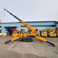 Mini-grue araignée sur chenilles CE 3T 4T 5T 8T 10T 12T 16T avec flèche télescopique hydraulique, télécommande et équipement de levage personnalisable