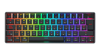 Keyboard Mekanis DK61 untuk Gamer, Papan Ketik Portabel 60% Berkabel/Nirkabel 61 Tombol