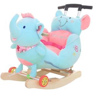 견면 벨벳 흔들 말을 가진 뜨거운 아이들 나무 아이 동물성 모양 장난감 - Product Image 4