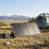 Panneau solaire portable pliable 200W HPBC ETFE, chargeur OEM ODM, fourniture d'usine pour le camping, les camping-cars, la randonnée, l'alimentation hors réseau