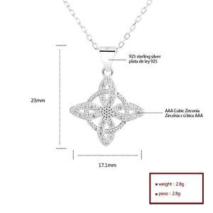 Colgante de Nudo Celta de Geometría Sagrada, Plata 925, Collar con Diamantes Entrelazados, Joyería de Bucle Eterno en Tendencia, con Empalmes Decorativos - Product Image 5