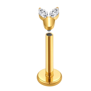 18 مقياس G23 التيتانيوم مطلي بالذهب PVD خيط داخلي Labret أحجار الزيركونيا ثقب المجوهرات ديث ترانجوس للمرأة الرجل - Product Image 2