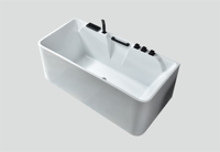 Baignoire autoportante rectangulaire moderne en acrylique, baignoire de luxe pour la maison, écologique, OEM ODM