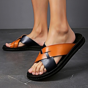 Plantare con soletta estiva morbida da uomo di lusso stampa Casual per il tempo libero pantofole da pescatore a punta aperta in pelle <span class=keywords><strong>sandali</strong></span> piatti da esterno - Product Image 4