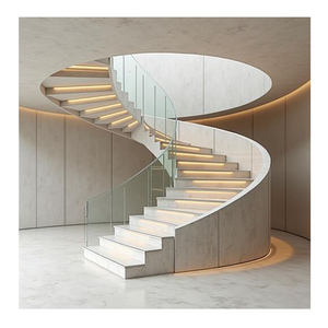 Lustre LED <span class=keywords><strong>moderne</strong></span> en cantilever pour intérieur <span class=keywords><strong>et</strong></span> extérieur, design en spirale incurvée pour <span class=keywords><strong>escalier</strong></span>, avec matériaux en <span class=keywords><strong>bois</strong></span> massif <span class=keywords><strong>et</strong></span> en métal - Product Image 4