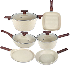 Nhôm Granite không dính Bếp <span class=keywords><strong>Cookware</strong></span> <span class=keywords><strong>Set</strong></span> không dính súp Pan <span class=keywords><strong>Set</strong></span> và Fry Pan nhà nấu ăn thiết lập không dính soong - Product Image 1